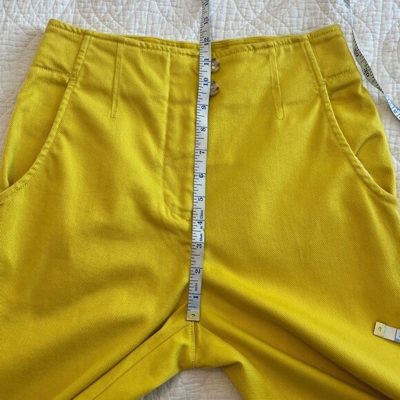 Maeve Anthropologie High Rise Cigarette Crop Ankle Pant Boho Bright Yellow Sz 4 - Picture 10 of 12